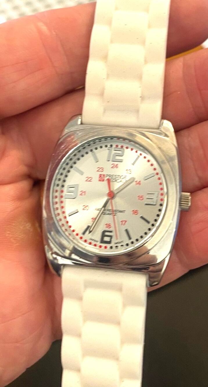 Unisex 35mm Silver Tone Prestige Medical Watch, Poly Band, Water Resistant